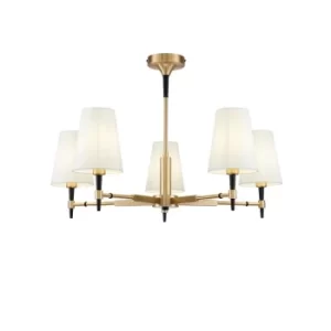 image of Zaragoza Chandelier Brass, 5 Light, E14