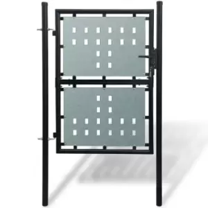 image of Vidaxl Black Single Door Fence Gate 100 X 225 cm