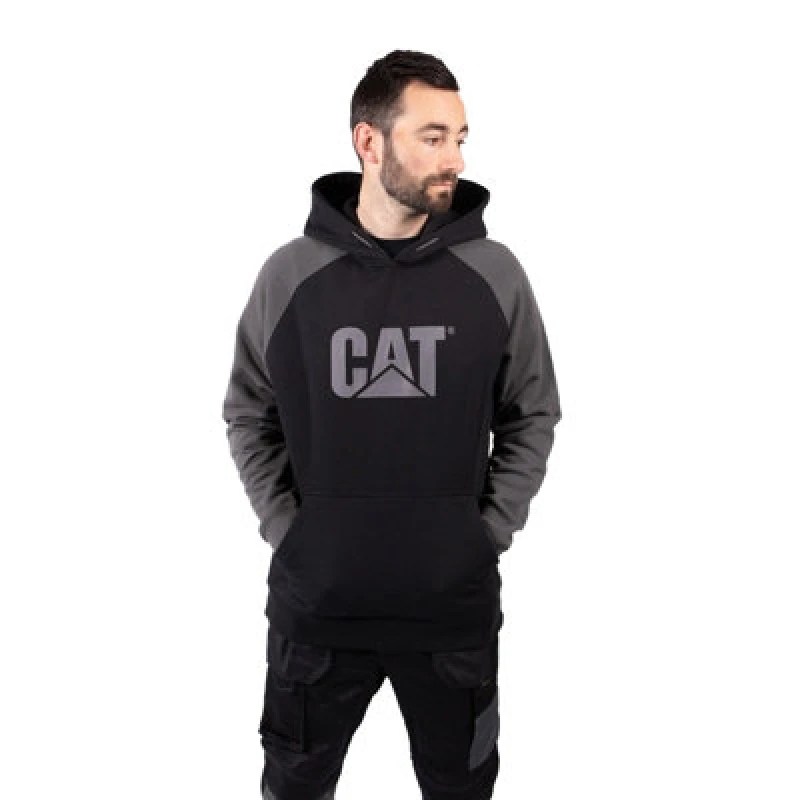 Image of Caterpillar Raglan Hooded Sweatshirt - Black XL
