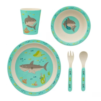 image of Sass & Belle Shelby the Shark Bamboo Tableware Set