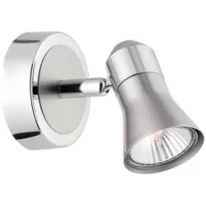 image of Florida 2 Light Single Spotlight Satin Nickel Chrome Aluminium GU10 2x50W - Merano