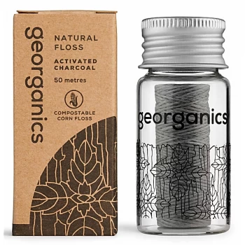 image of Georganics Activated charcoal Natural Floss 50m