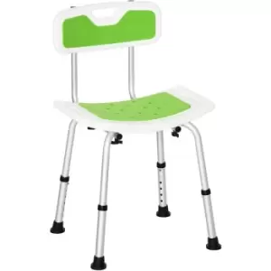 image of Homcom - Shower Stool for the Elderly and Disabled, Adjustable Shower Stool - Green