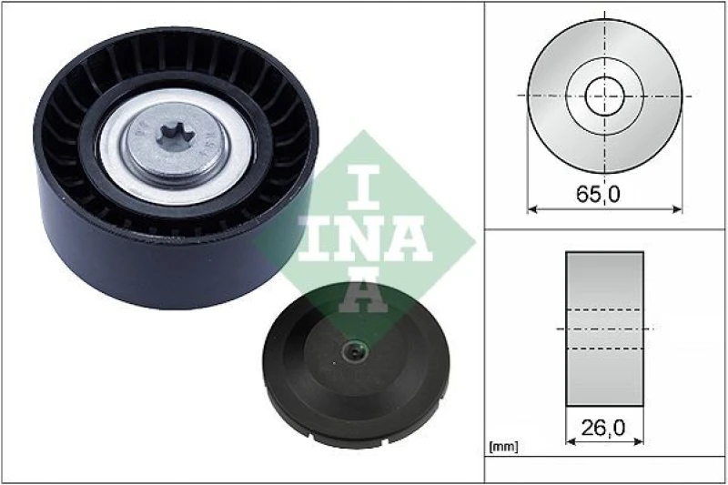 Image of Deflection / guide pulley, V-ribbed belt INA 532 0804 10