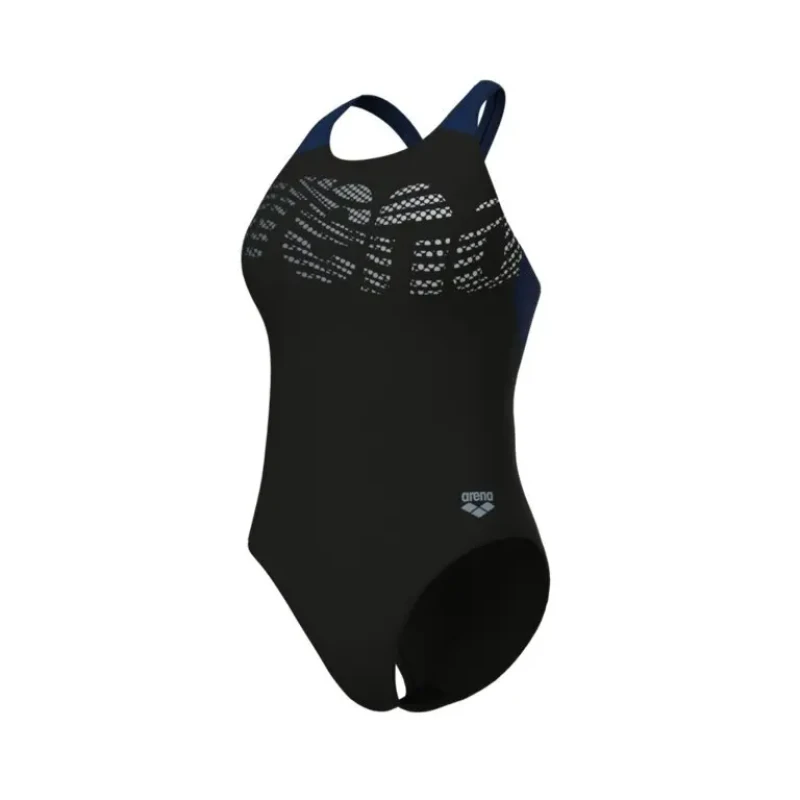 Image of Womens 1 Piece swimsuit Arena Flowing V Back Noir Female 46