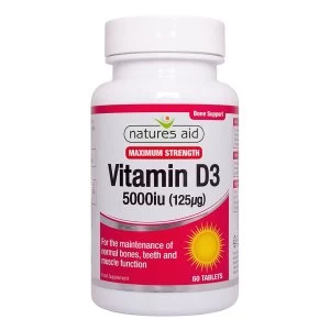 Image of Natures Aid Vitamin D3 5000iu High Strength