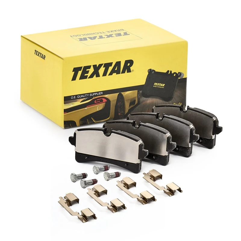 Image of TEXTAR 2564203 Brake pad set Q+ not prepared for wear warning indicator, with accessories, with brake caliper screws Brake Pad Set,disc brake (402)