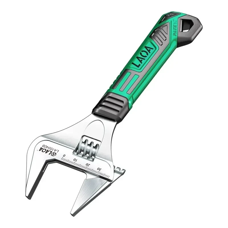 Image of LAOA Large Opening Spanner CR-V Short Handle Wrench 6"/ 8" Adjustable Thin Pointed Tip Wide-angle Household Repair Tool
