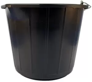 image of Heavy Duty Plastic Bucket - Black - 14 Litre 135973 CLEENOL