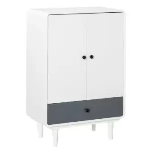 Image of Homcom Modern Cabinet Storage Organizer With Doors And Drawer White And Grey