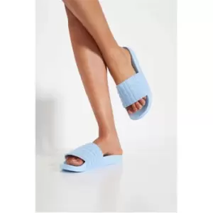 image of I Saw It First Blue Towelling Sliders - Blue