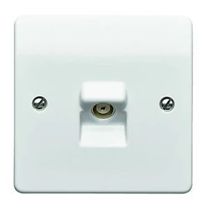 image of MK Single Coaxial TV/FM Socket - White