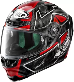 image of X-Lite X-803 Ultra Carbon Replica D.Petrucci Helmet, black-red Size M black-red, Size M