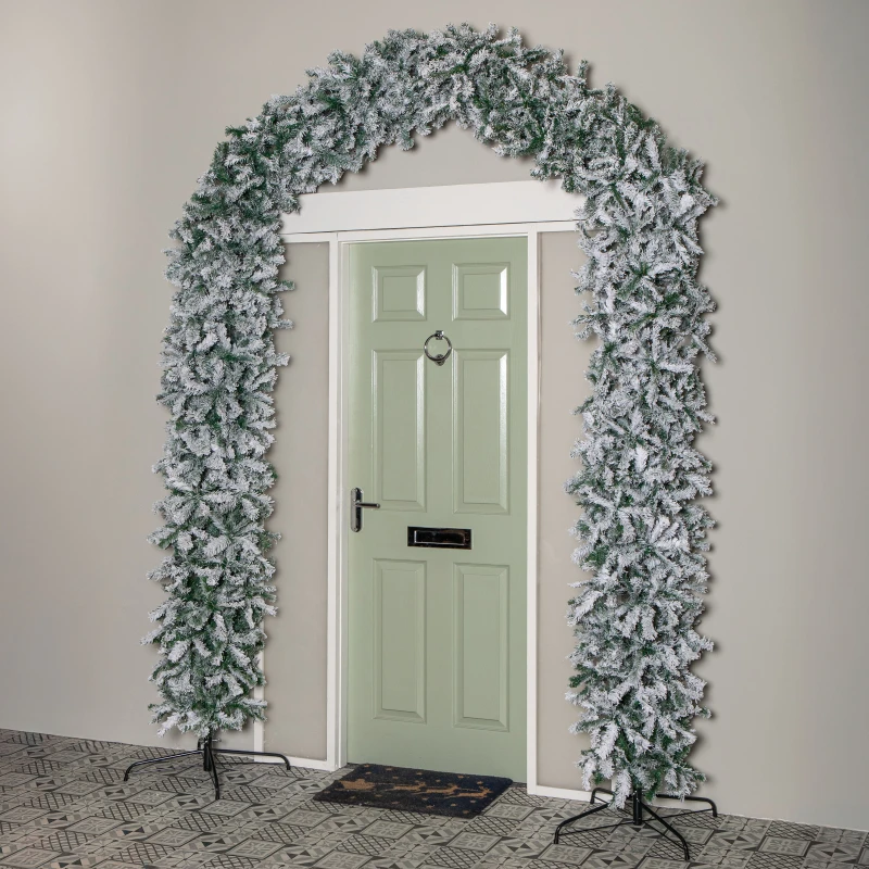 Image of 8ft (2.60m) Samuel Alexander Double Door Snow Flocked Christmas Tree Arch with 2000 Tips