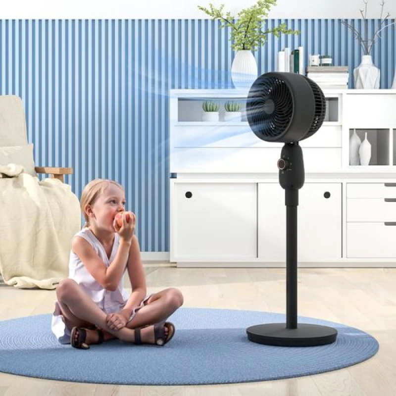 Image of HOMCOM Pedestal Fan for Bedroom, Powerful Air Circulator with 3 Speed, Black 824-110V70BK