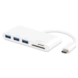 image of Vivanco USB Type-C - Card Reader + HUB - White