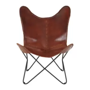 Image of Olivia's Belle Butterfly Occasional Chair Brown / Brown