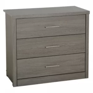 Lisbon Black Woodgrain 3 Drawer Chest of Drawers