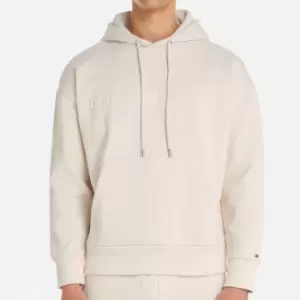 Image of Tommy Hilfiger Mens Archive Hilfiger Logo Hoodie - Feather White - L