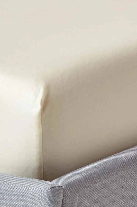 Image of Homescapes Cream Organic Cotton Fitted Sheet 400 Tc, Super King