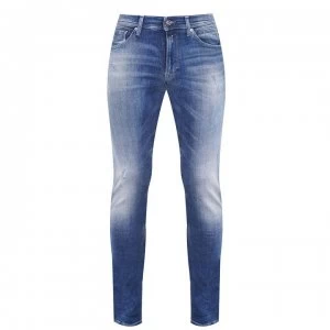 Image of Replay Washed Jeans Mens - Medium Blue