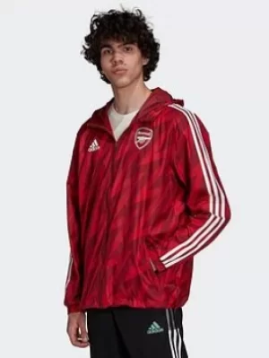 Image of adidas Arsenal Windbreaker, Maroon Size M Men