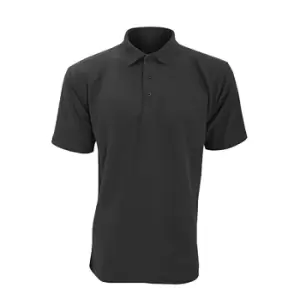 image of UCC 50/50 Mens Heavyweight Plain Pique Short Sleeve Polo Shirt (3XL) (Charcoal)