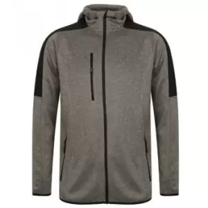 image of Finden & Hales Mens Active Soft Shell Jacket (L) (Dark Grey Marl/Black)