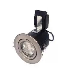 image of Robus Compact 50W GU10 Fire Rated Downlight IP20 Brushed Chrome - RFP208-13