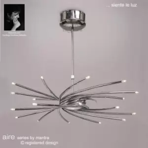 Image of Suspension Telescopic area 20 Bulbs G4 Curved Arms, polished chrome