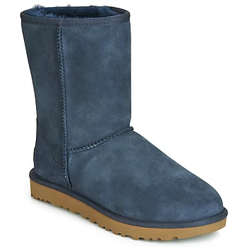 image of UGG CLASSIC SHORT II womens Mid Boots in Blue,4