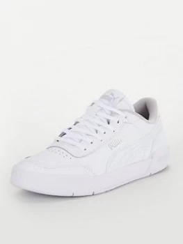 Puma Caracal Junior Trainers - White/Silver, White/Silver, Size 6