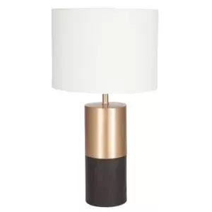 image of Olivia's Linzy Table Lamp in Dark Wood and Gold Metal