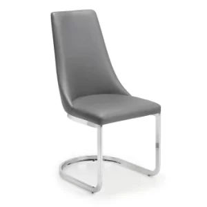 Image of Como Set of 2 Dining Chairs Grey PU Leather Grey