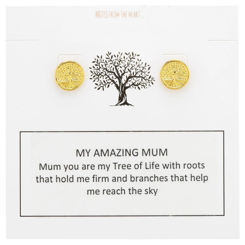 Image of Notes From The Heart NFTH AMAZING MUM EARRINGS Gold unisex one size