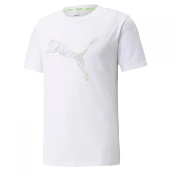 Puma Run Short Sleeve Logo T Shirt Mens - White