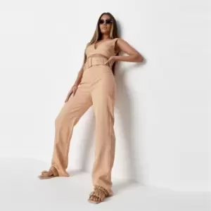 Missguided Tall Belted Trousers - Beige