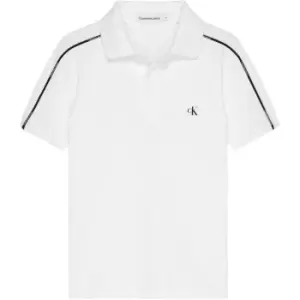 image of Calvin Klein Jeans Logo Piping Ss Polo - White