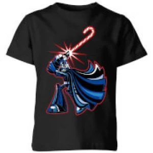 Image of Star Wars Candy Cane Darth Vader Kids Christmas T-Shirt - Black - 11-12 Years