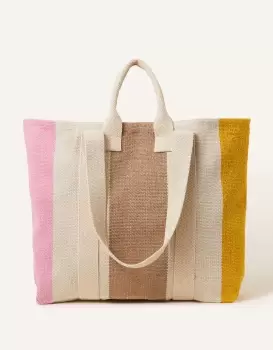 Image of Accessorize Ice Cream Stripe Canvas Shopper Bag