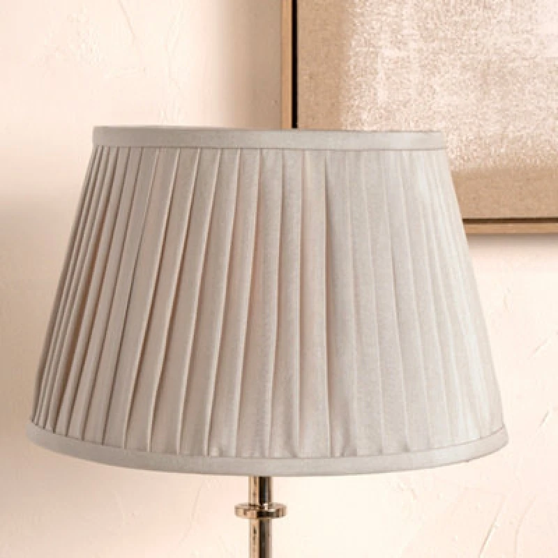 Image of Pacific Lifestyle 25Cm Taupe Poly Cotton Pleated Lampshade For Table Lamps