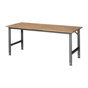 Image of Etabli l.2000xP800xH760-1080 mm plateau de travail hetre chassis anthracite