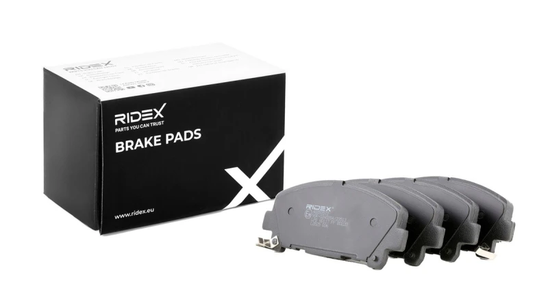 Image of RIDEX 402B0572 Brake pad set Front Axle, with acoustic wear warning Brake Pad Set,disc brake (402)