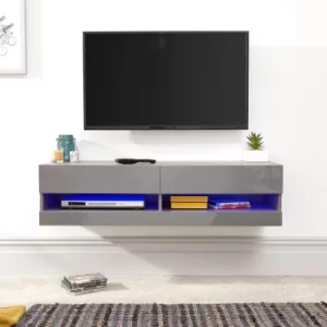 image of Galicia 120cm LED Wall TV Unit Grey