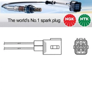 Image of 1x NGK NTK Oxygen O2 Lambda Sensor OZA669-EE25 OZA669EE25 (8886)