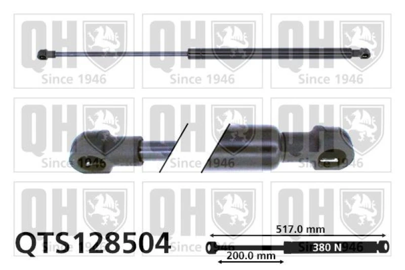Image of QUINTON HAZELL Tailgate strut QUINTON HAZELL QTS128504