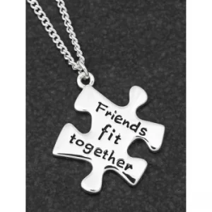 Image of Jigsaw Silver Plated Necklace Friends