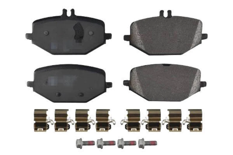 Image of SWAG 33 10 7457 Brake pad set Rear Axle, prepared for wear warning indicator, with fastening/mounting material, with fastening material Brake Pad Set