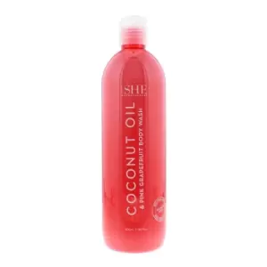 image of Om She Coconut Oil Pink Grapefruit Body Wash 500ml - TJ Hughes