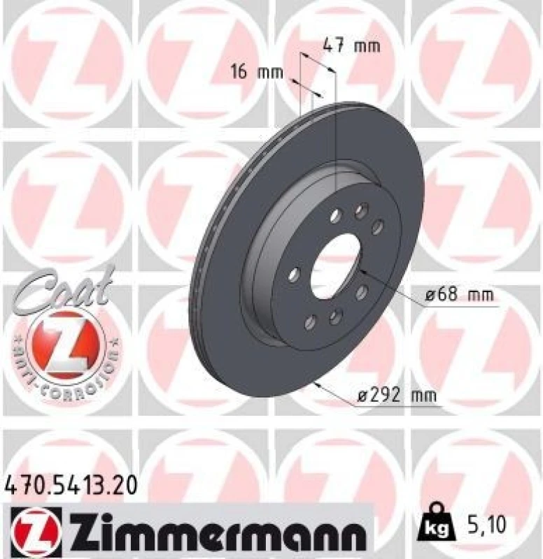 Image of ZIMMERMANN Brake disc ZIMMERMANN 470.5413.20